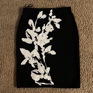 Black Calvin Klein flower pencil skirt